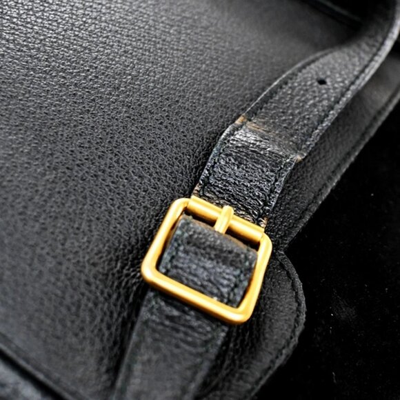 GUCCI Logo GG Pattern Bamboo Backpack Bag Suede Canvas Black SHW Italy main image 13